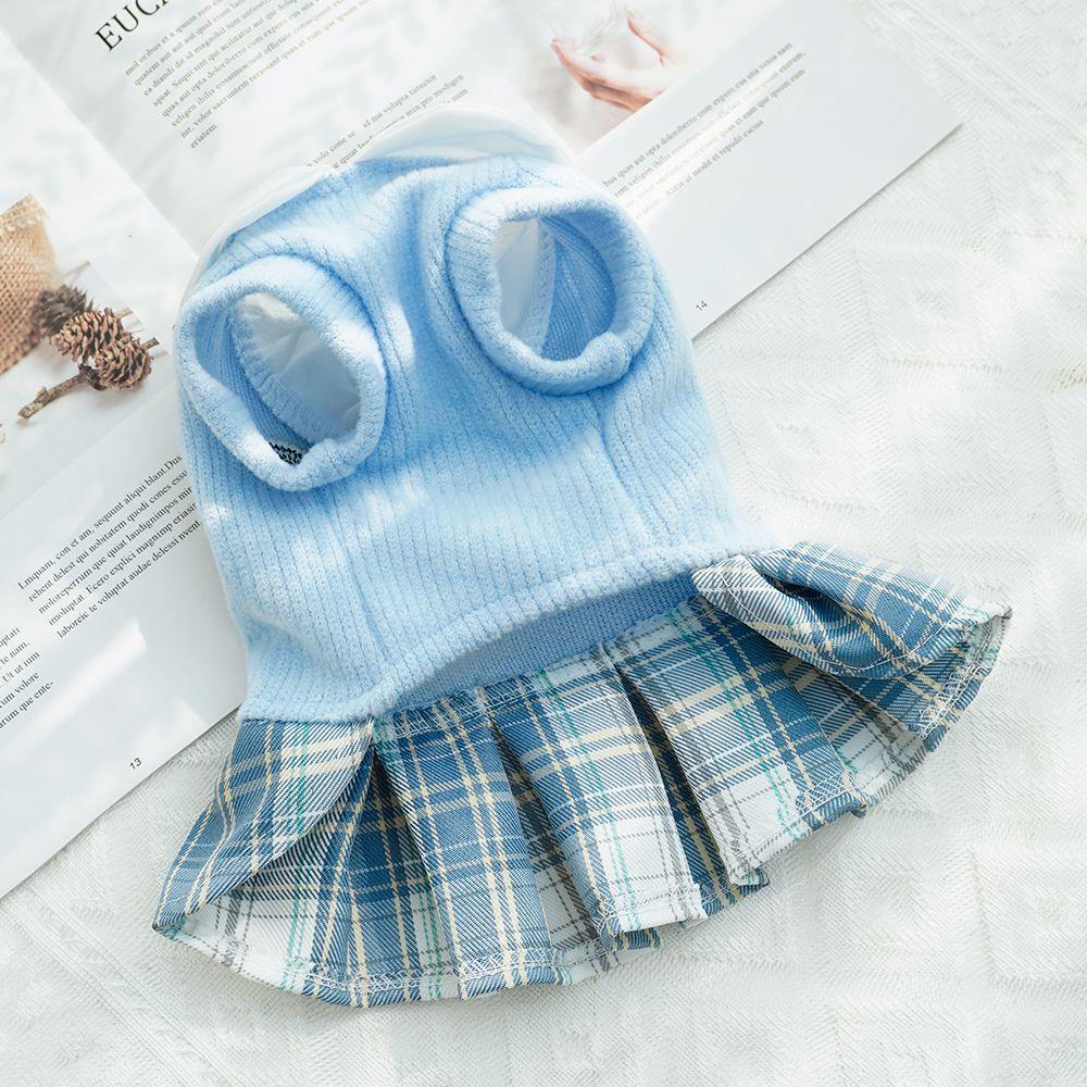 Plaid Woolen Dress for Small & Medium Dogs & Cats - Autumn/Winter