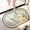 Flower Printing Bathroom Floor Mat Elegant Anti Slip Door Mat Absorbent Bath Carpet  Bathroom Floor