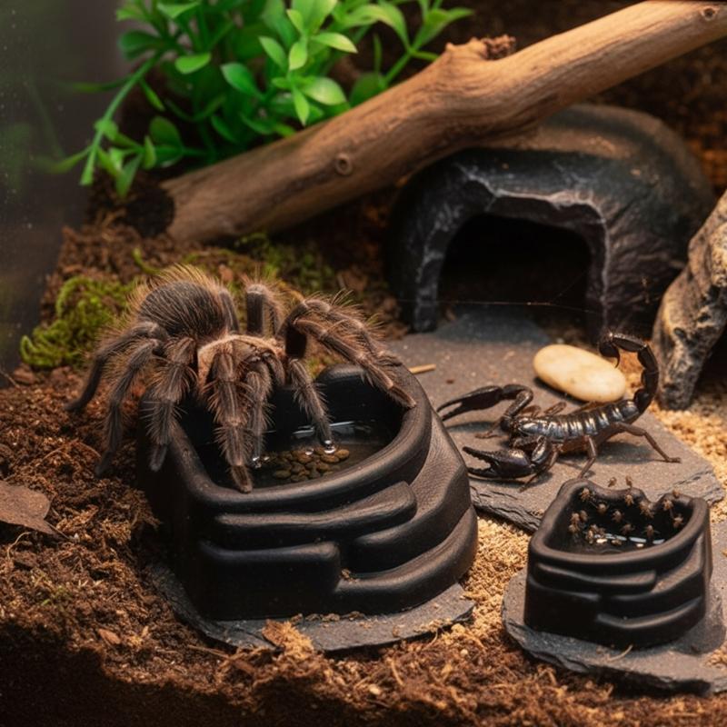 Plastic Water Dish For Arachnids Spiders And Tiny Reptiles Nontoxic Materials With Safe Grip Texture