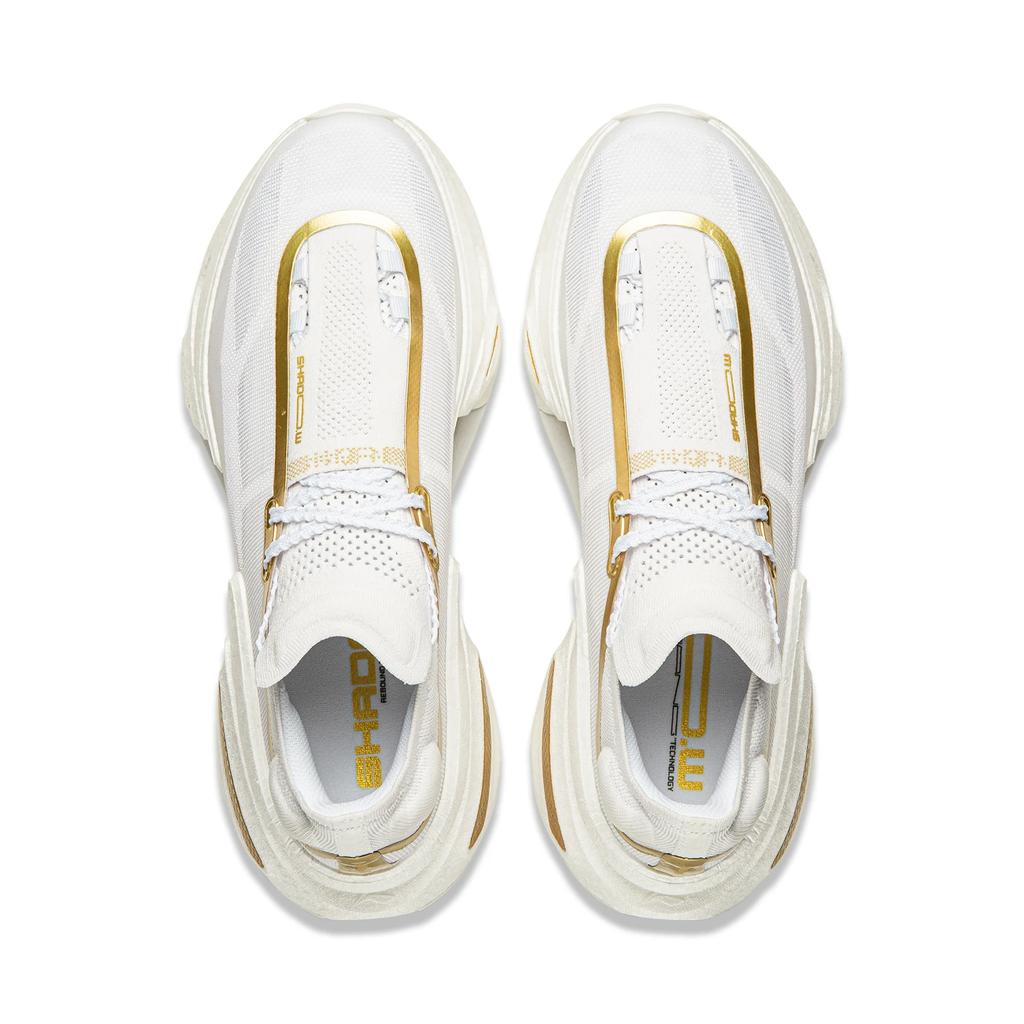 Scarpe da Corsa Li Ning Shadow 3.0 Ammortizzazione Rimbalzo Basse Unisex Bianco Oro ARRV001-34