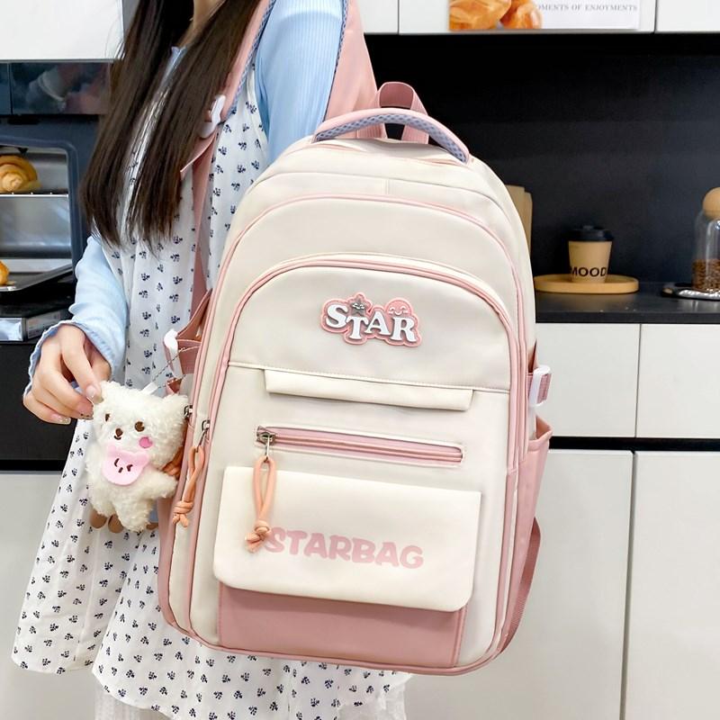 Four-Piece Backpack Set Children's Large Capacity Backpack Junior High School Student Schoolbag College Style Backpack