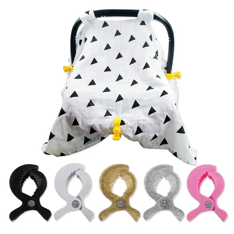 2 Pezzi Accessori Colorati per Seggiolino Auto per Bambini Clip Giocattolo in Plastica per Passeggino Molletta per Carrozzina/Passeggino per Agganciare Coperta Zanzariera Clip