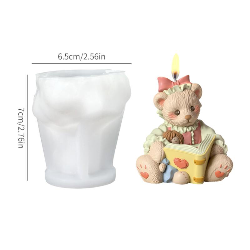 3D Cute Bear Resin Mold For Candle Soap Making Silicone Fondant Chocolate Candy Molds For Cake Decor Diy Art Crafts Gifts Mould