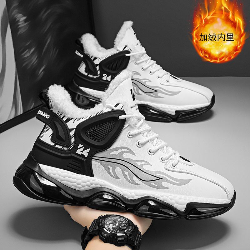 

Осенне-зимние новые туфли из бархата и хлопка, высокие модные спортивные туфли для подростков, студентов, пап, универсальные туфли на платформе, повседневные туфли 38