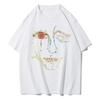 Colorful Graffiti Womens Face Cotton Printed Unisexs and Womens Casual Round Neck Tshirt Summer New Fashion Trend Tshirt