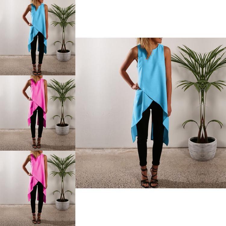 Damen Rmellos Longshirt Sommer Westen Tank Bluse Hemd Shirt Tunika Oberteil Top In Premium Quality For Effortless Versatility And Timeless Style