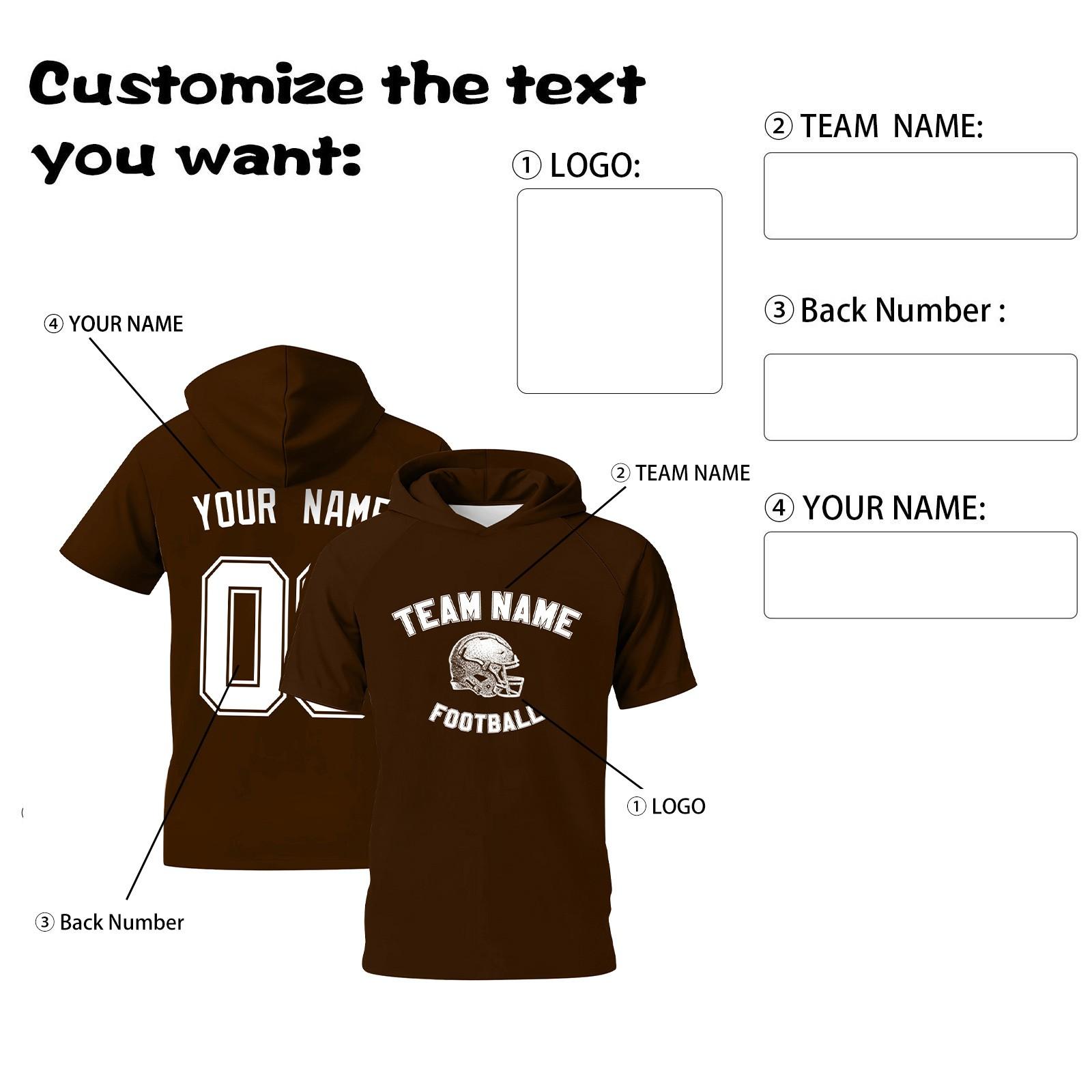 

Мужская персонализированная толстовка с капюшоном реглан с коротким рукавом XXXXL коричневый