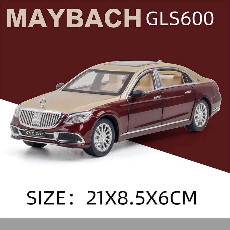 RNV4 1:24 Mercedes-Benz Maybach GLS600 Alloy Model Car Diecast Toy Car Simulation Sound & Light Vehicle Toys Model Gifts For Kids C98