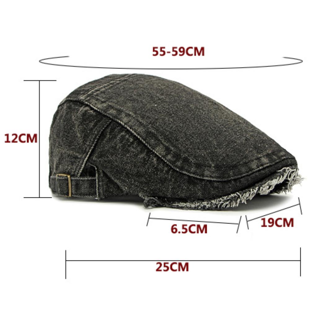 HT4797 New Stylish Beret Cap Men Women Shabby Brim Denim Hat Male Female Artist Painter Beret Hat Adjustable Ivy Flat Cap Berets