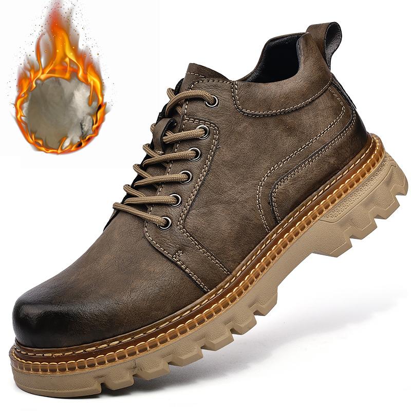 

Мужская натуральная кожа ретро большого размера сверхлегкая повседневная обувь ручной работы мужские высокие ботильоны 43 темно-коричневого