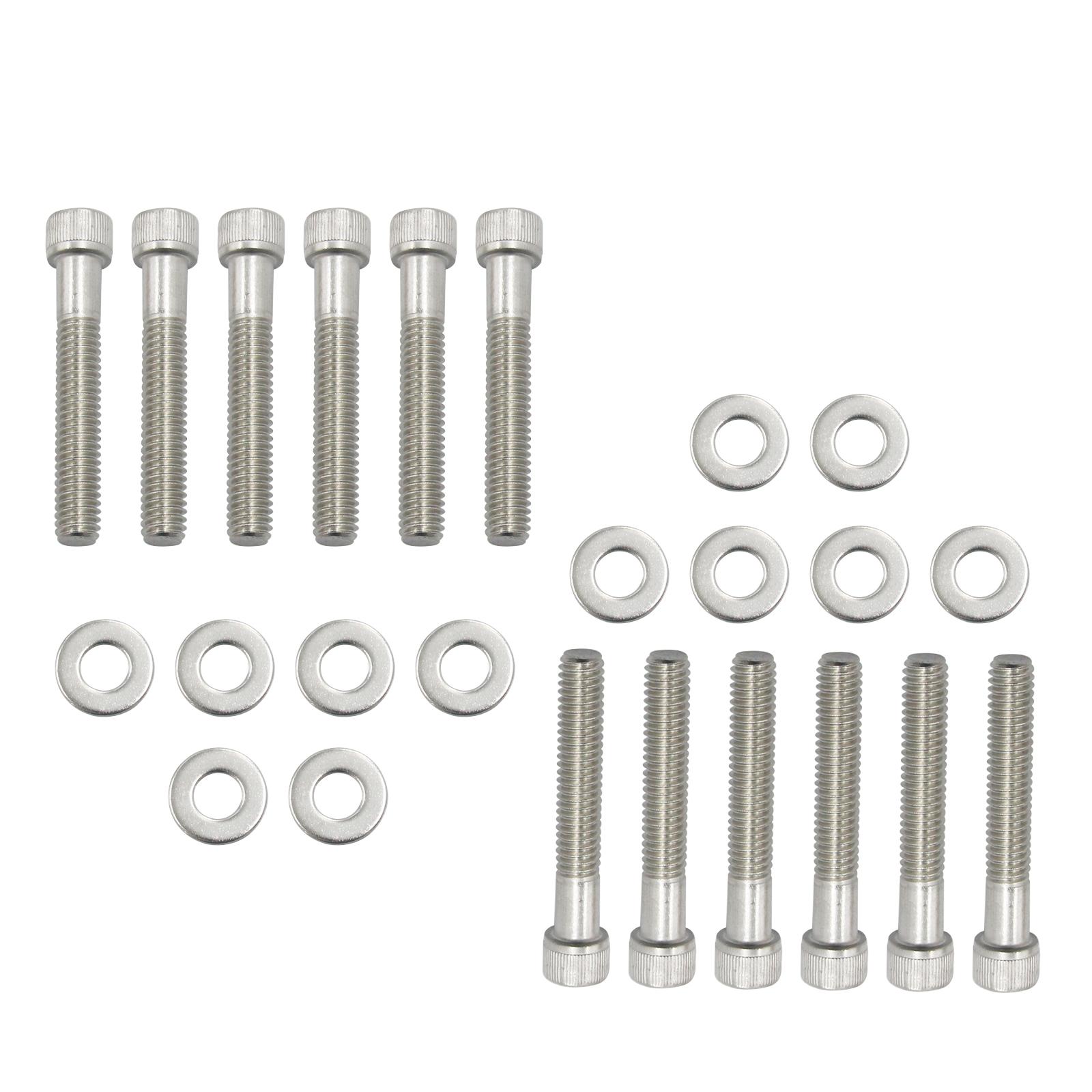 

SBF INTAKE MANIFOLD BOLTS STAINLESS STEEL KIT Replacement for FORD 289 302 5.0L 351W SMALL BLOCK серебряный