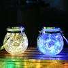 Solar Crackle Mason Jar Light for Garden, Balcony, or Tree Hanging Decor