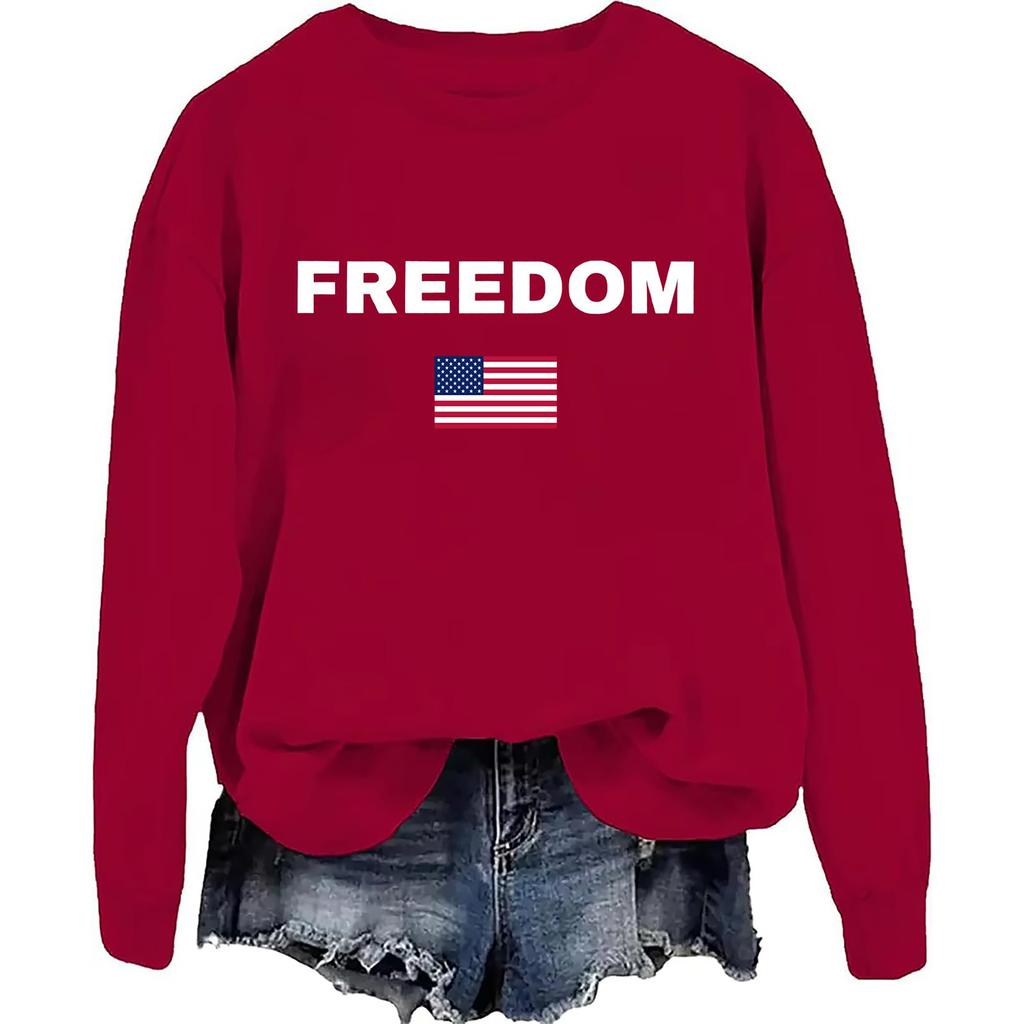 Women's Fashionable And Casual Long Sleeved Printed Round Neck Sportswear Pullover, Slim Fit T-shirt Top