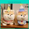 Hat Cute Birthday And Cartoon Pattern Knitted Scarf Shiba Inu Cartoon Toy Plush