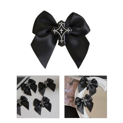 Lovely Hair Clip for Girls Non-slip Hair Barrettes for Taking Photo Elegant Punk Cross Bowknot Shape Design Hair Pins