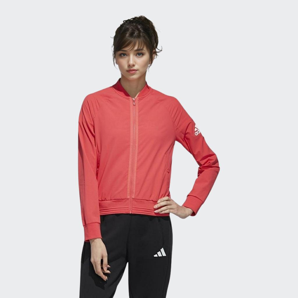 Adidas Bomber Jacket With Sporty Stripes Women Jackets Red EI8964