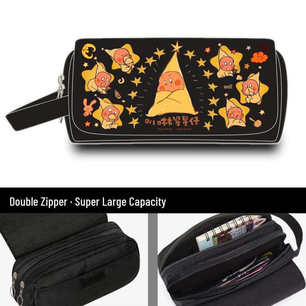 

Cute Cartoon Star Graffiti Pencil Case - Unisex Student Stationery Box and Pen Holder Gift Double Layer Large Capacity