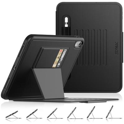 SEYMAC Lager iPad (A16) 11. Generation (11 Zoll) / 10. Generation (10,9 Zoll) Stoßfeste Hülle mit Mehrwinkel-Querformat-Verstellung, Auto Sleep/Wake