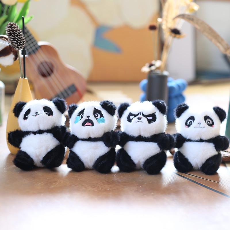 Adorable Plush Panda Keychain Super Soft Short Plush Stuffed Toy Bag Charm