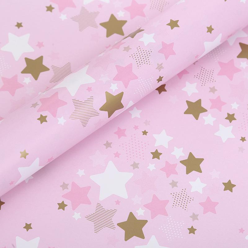 4 Pack Gift Wrapping Paper Premium Glossy Art Paper Pink 50x70cm Gift Wrap Sheets for Birthdays, Weddings,Valentine's Day
