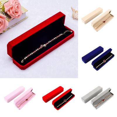 Geschenkbox aus Samt für Halsketten, Geschenkbox zur Schmuckaufbewahrung, staubdichtes Flip-Top-Design, Armbänder, Halsketten, Fußkettchen