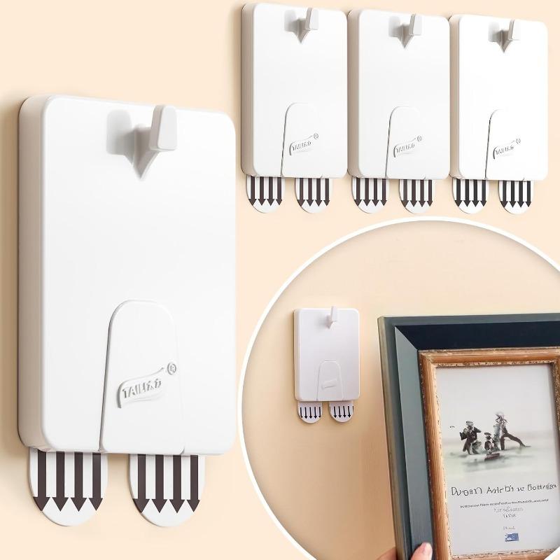 1/20PCS Punch-free Photo Frame Hook Stainless Steel Poster Hanger Sticker Photo Frame Hangers Hang Picture Strong Adhesive Hook