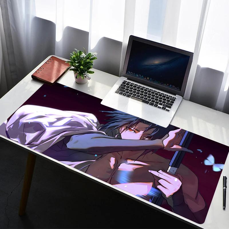 Mouse Pad PC Non Slip Rubber Mousepad Laptop Gamer Cabinet HD Keyboard Pad Office Naruto Sasuke Computer Gaming Desk Mouse Mat