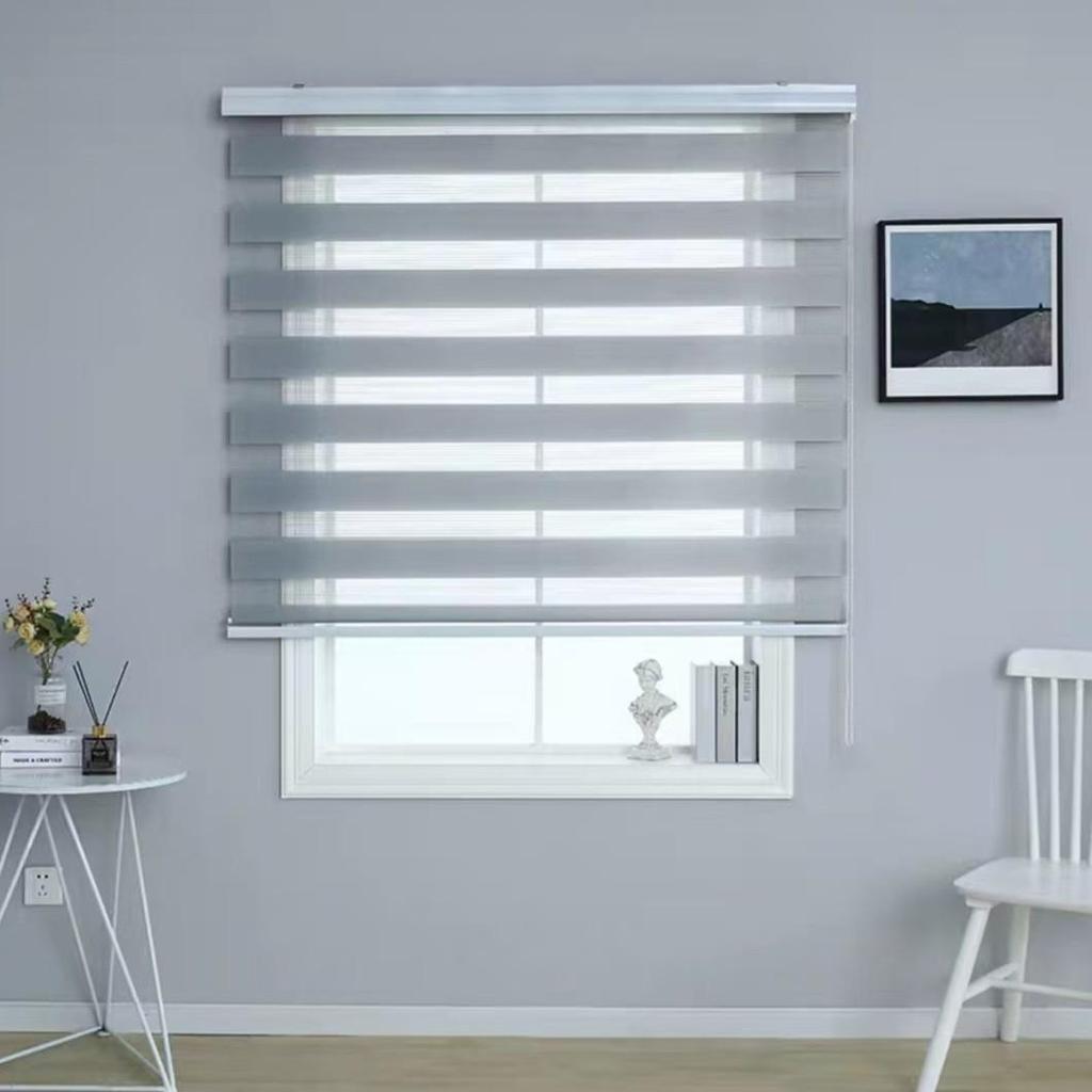 Versatile Solid Color Zebra Blinds: Heat-Insulating, Sheer Curtains, Venetian & Roller Options
