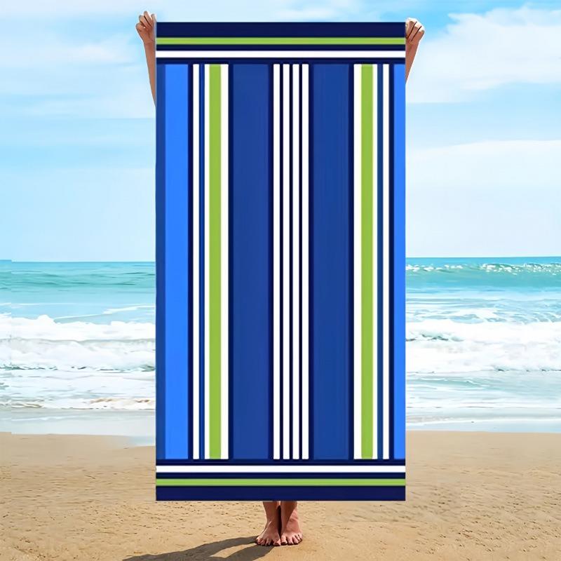 Name Beach Towel Navy Stripe Polyester Bath Towel Quick Dry Sandproof Large Blanket for Summer Vacation Seaside Gift Towel