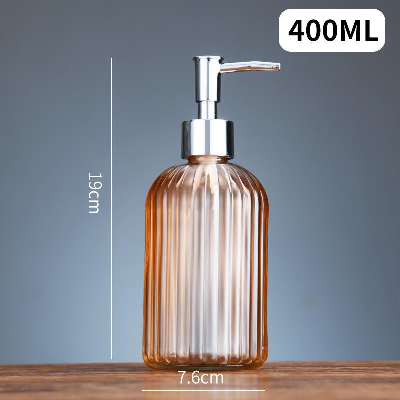 Luxurious Vertical Stripe Glass Pump Bottle for Soap, Lotion, or Shampoo
