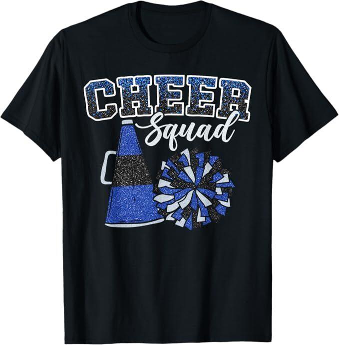 Funny Cheerleader Cheer Squad Cheerleading Blue Women Girl T-Shirt XL