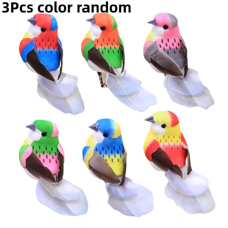 3/6Pcs 3D Fake Craft Birds Artificial Foam Birds Birthday Party Decorations Home Garden Wedding Decoration