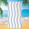 Blue Watercolor Stripe Beach Towel Oversized Quick Dry Microfiber Bath Towel Soft Sand Towel for Beach Travel Swimming Vacation
