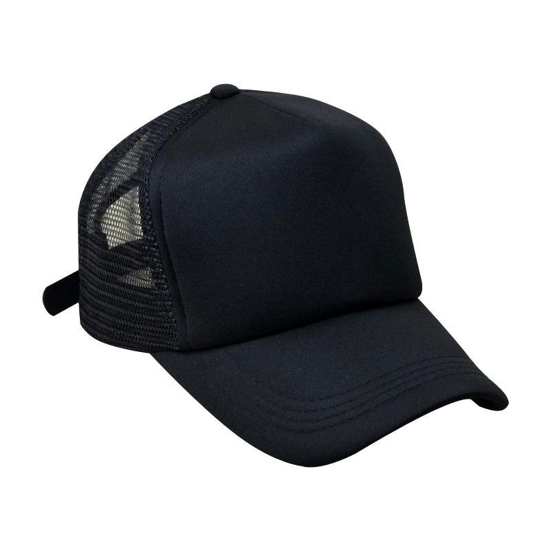 Large Mesh Leather Buckle Summer Curved Brim Baseball Cap Trendy Men And Women'S Light Board Black Large Mesh Hat
