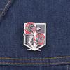 Anime Attack ON Titan Enamel Pin Eren Jaeger Mikasa Ackerman Jiyuu No Tsubasa Cartoon Brooch Lapel Badge Gifts