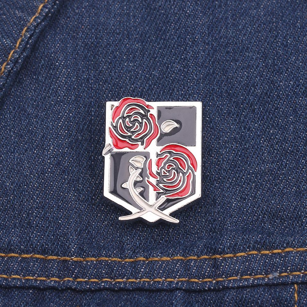Anime Attack ON Titan Enamel Pin Eren Jaeger Mikasa Ackerman Jiyuu No Tsubasa Cartoon Brooch Lapel Badge Gifts