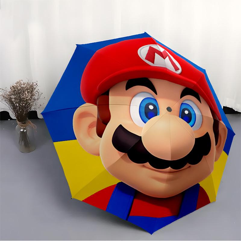 1pc Mario Game Windproof Automatic Cute Windproof Umbrella, Lightweight for Women/Men, Perfect Christmas Gift 0811203
