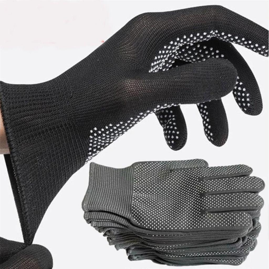 5 par sikkerhetsarbeidshansker, nylon, sykkelhansker, universelle, arbeid, vernehansker, bygningsarbeiderhansker, unisex