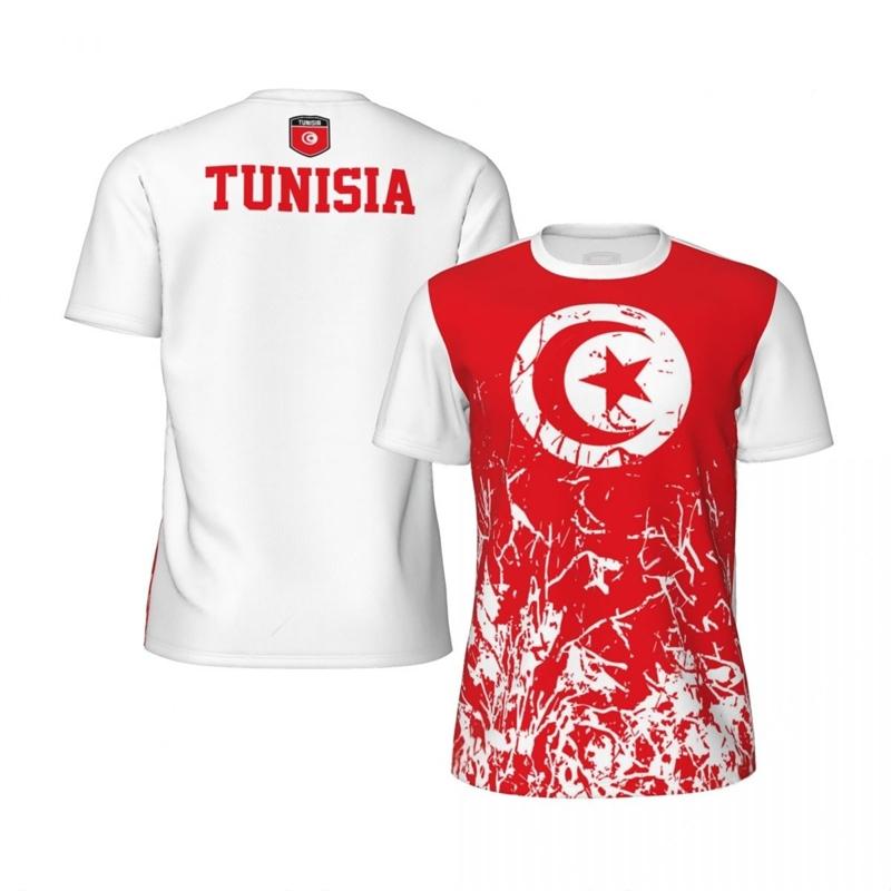 Tunisian flag men's football T-shirt fashionable summer emblem 3D printed jersey