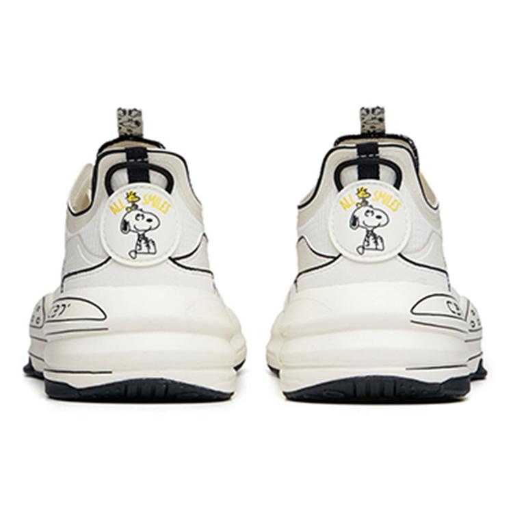 New SNOOPY x Anta C37 Series Shock Absorbers Slip Resistant Abrasion Resistant Low top Casual Shoes Women's White Yellow 922128081-11