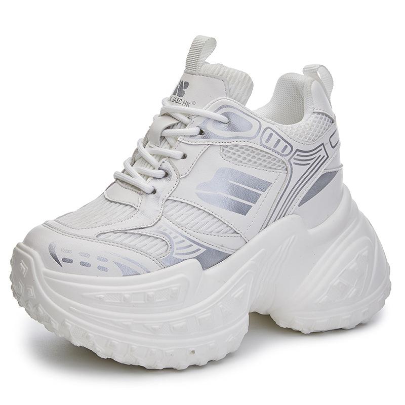 Innere Höheneinlage 12 neue atmungsaktive Dad-Schuhe dicke Sohle Mesh kleine Sport- und Freizeitschuhe A