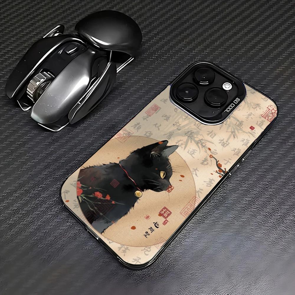 National Style Cat Trendy Phone Case Suitable for iPhone 17 16 15 14 13 12 11 Pro/Max/Plus Anti Drop and Shockproof Back Cover