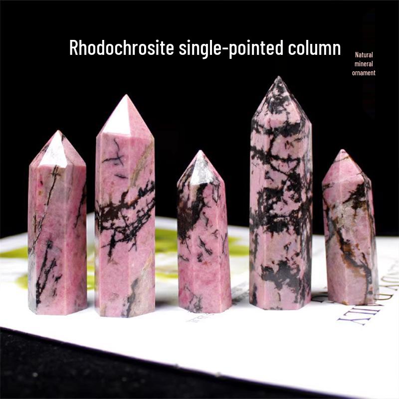 

Rhodochrosite Hexagonal Prism Crystal Ornament for Home or Office Decor