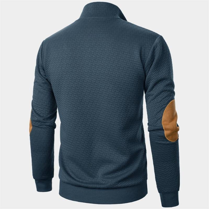 Мужские жаккардовые лоскутные винтажные толстовки с длинным рукавом — фото 7