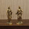 Vintage Solid Brass Handcrafts Jesus Sacred Statue Ornaments Office Decor Figurines