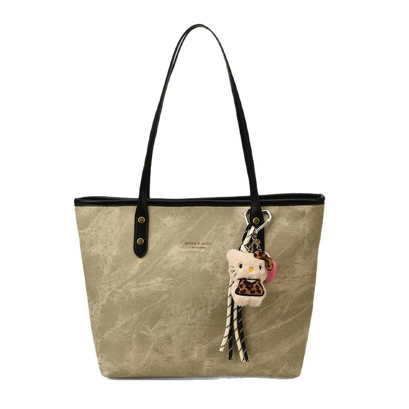 Large Capacity Denim Shoulder Bag Commuter Bag Women'S New Spring Versatile College Student Class Tote Bag