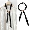 Coffee Blue Retro Wood Beads Long Silk Women Versatile Streamer Neck Protection Scarf New Small Scarf Spring, Summer and Autumn
