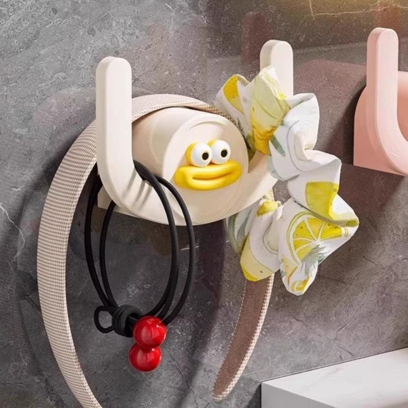 Niedlicher Cartoon-Wurstlippen-Hausschuhhalter, Badezimmerhaken, Wandmontage, selbstklebender Hausschuhhalter über der Tür, Türaufhänger, Badezimmer-Organizer