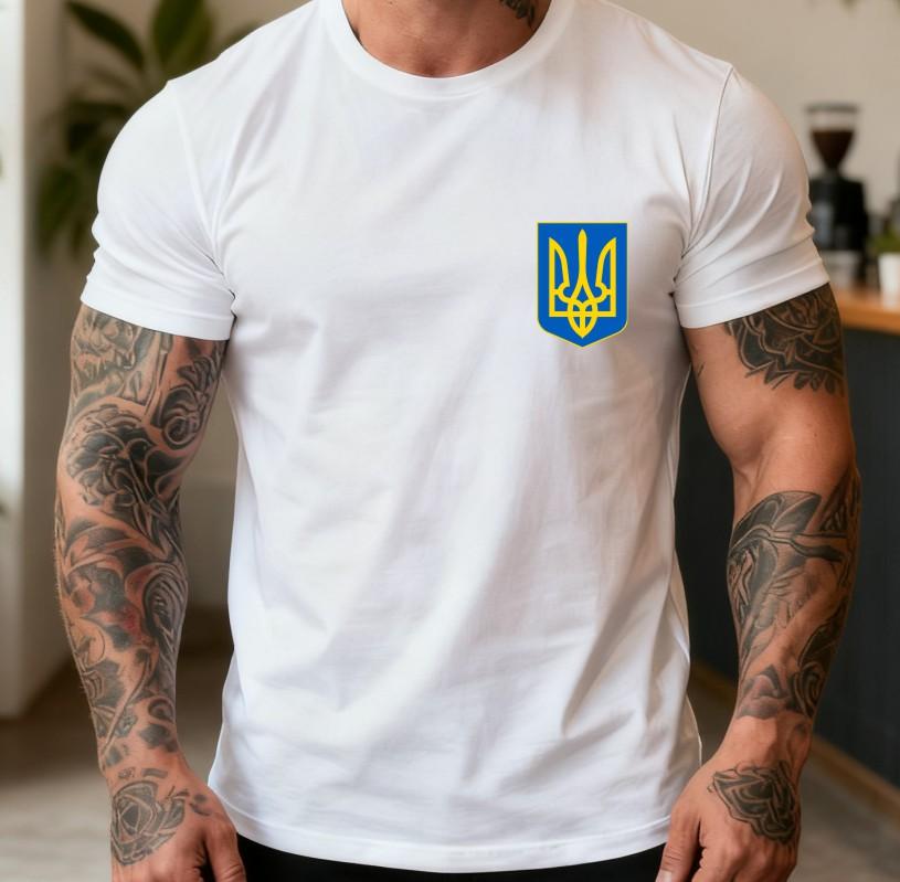 Unisex ukrajinský trojzubec logo bavlněné letní tričko s krátkým rukávem vlastenecký dárek ukrajinský symbol ležérní top unisex oblečení