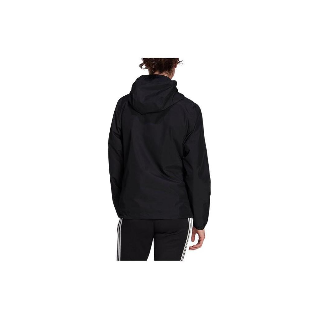 Adidas Solid Color Logo Hooded Jacket Women Jackets Black H48587